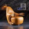 Beautifully Crafted Leather Accent Chair With Side Table / Lixra