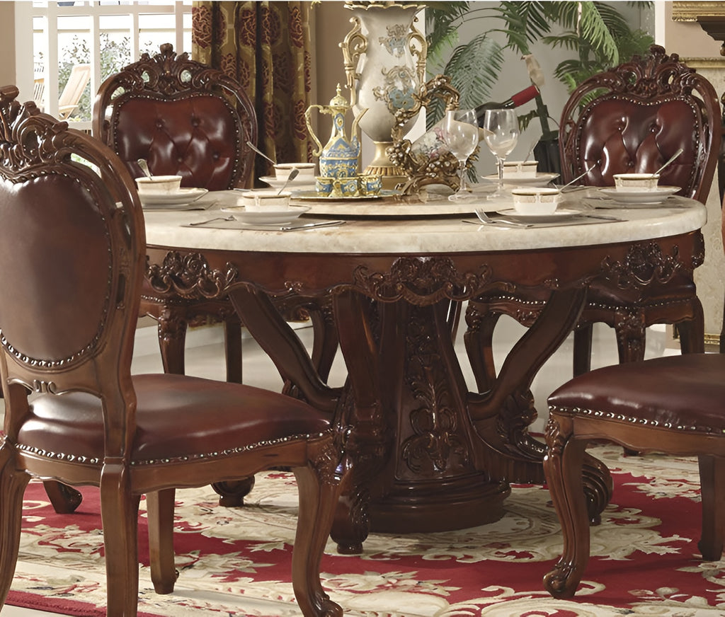 Vintage European Round Dining Table Set / Lixra