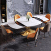 Golden X-Base Marble-Top Extendable Rectangular Dining Set / Lixra