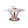 Chic and Stylish Round Marble Top Dining Table Set / Lixra