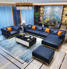 Classic Western Style Sectional Leather Lounge with Ottoman / Lixra