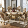 Heritage Elegance Round Marble Dining Set Including Lazy Susan / Lixra