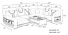 U-Shaped Sectional LED Leather Sofa