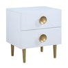 Set of 2 Golden Finish Modern Wooden Nightstand / Lixra