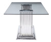 Rectangular Glass Dining Table with Metal Legs / Lixra