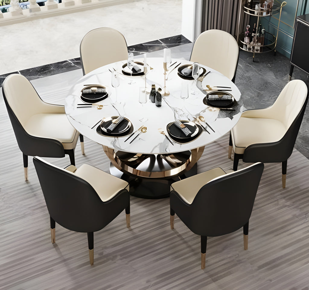 Classic Designed Marble Dining Table-Set / Lixra