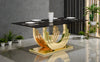 C-Shaped Glossy Glass Top Dining Table / Lixra