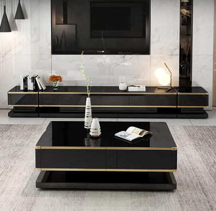 Modern  TV Stand With Coffee Table Combined Set  - Lixra