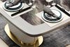 Curved Rectangular Marble Dining Table Set / Lixra