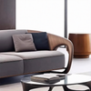 Luxurious Wooden 4-Seater Velvet Fabric Sofa / Lixra