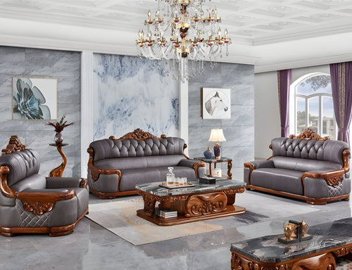 Liville 3-Piece Leather European Sofa Set / Lixra