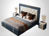 Modern Rectangular Leather Panel Bed