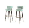 Set Of 3 Exclusive Quality Velvet Finish Bar Stools / Lixra