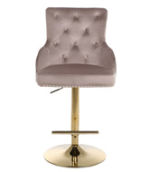 Set Of 3 Golden High Raised Swivel Bar Stools / Lixra