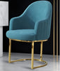 Set Of 4 Golden Finish Fabric Dining Chairs / Lixra
