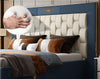 Modern Rectangular Leather Panel Bed / Lixra