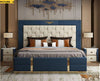 Modern Rectangular Leather Panel Bed / Lixra