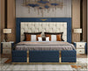 Modern Rectangular Leather Panel Bed / Lixra