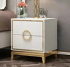 Set Of 2 Glossy Golden Finish Wooden Night Stand / Lixra