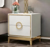 Set Of 2 Glossy Golden Finish Wooden Night Stand / Lixra