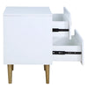 Set of 2 Golden Finish Modern Wooden Nightstand / Lixra