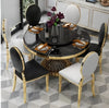 Metallic Round Marble Dining Table-Set / Lixra