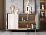 Italian Marble Top Wooden Buffet Table / Lixra