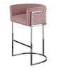 Set Of 4 Contemporary Metal Frame Velvet Bar Stool / Lixra