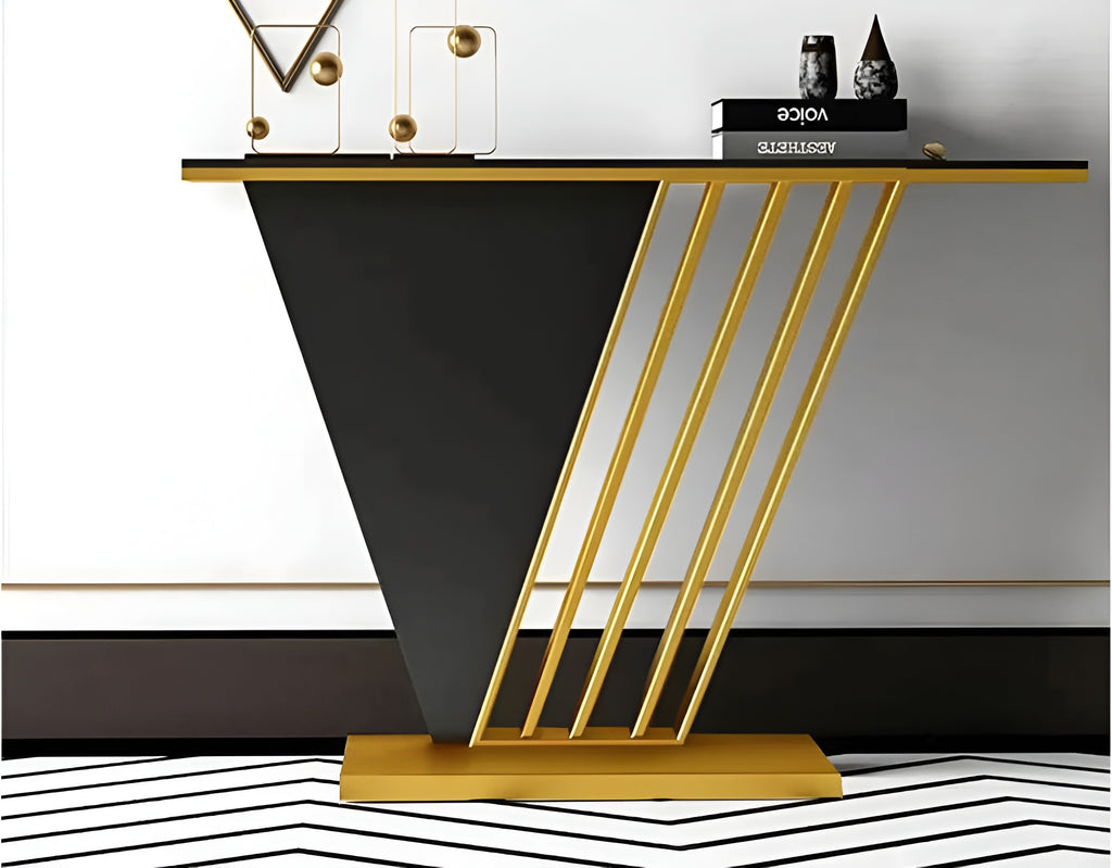 Modern V-Shaped Marble Accent Table / Lixra