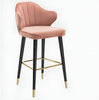 Set Of 3 Stylish Velvet Upholstered Bar Stool / Lixra