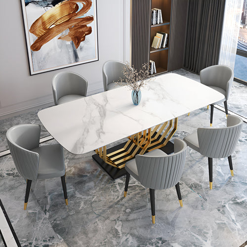 Lavish Design Marble Dining Table Set / Lixra