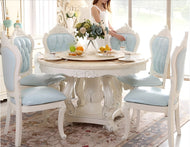 Round European Marble Dining Table Set for 6 / Lixra