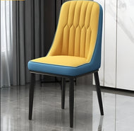 Set Of 4 Nordic Style Leather Dining Chairs / lixra