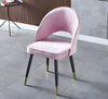 Set Of 4 Velvet Finish Fabric Dining Chairs / Lixra