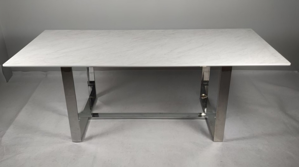 Contemporary White Marble Top Dining Table / Lixra