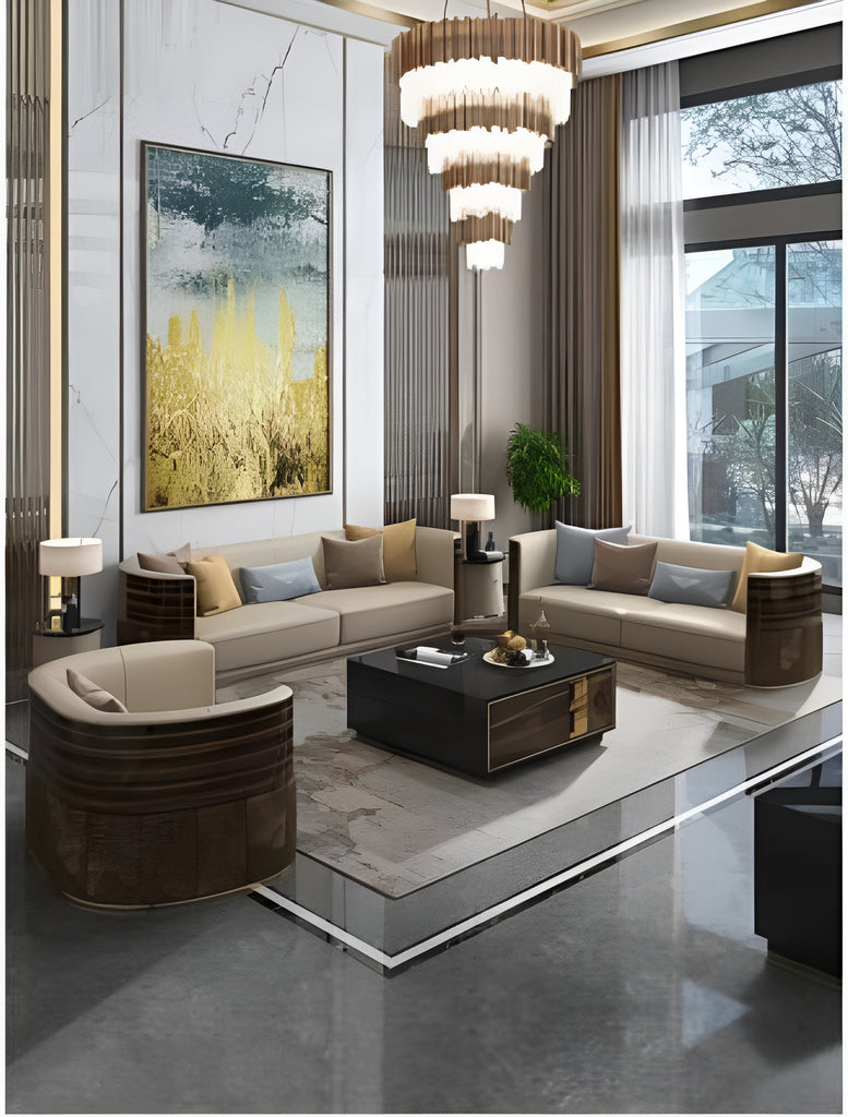 3-Pcs Leather Sofa Living Room Set / Lixra