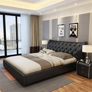 Elegant Button Tufted Design Leather Bed / Lixra