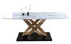 Glossy Rectangular Marble-Top Dining Table / Lixra