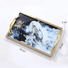 Agate-Inspired Coffee Table Tray With Gilded Handles/ Lixra