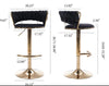 Set of 4 High Raise Stools With Backrest In Gold Metal / Lixra