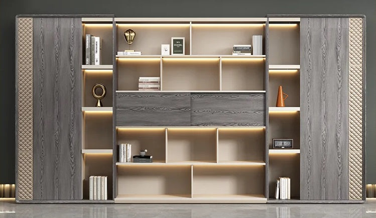 Gray Fashionable Book Shelf With Capacious Storage / Lixra