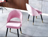 Set Of 4 Velvet Finish Fabric Dining Chairs / Lixra