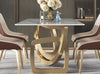 Fine Rectangular Marble Dining Table Set / Lixra