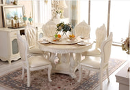 European Brusten Round Marble Dining Table Set / Lixra