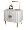 Set of 2 Glossy Shine Marble Wooden Night Stand / Lixra
