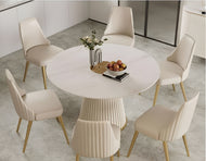 European Home Comfort Marble Dining Table Set / Lixra