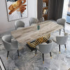 Urban Glossy Marble-Top Dining Table Set