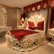 Classical Tufted European Round Leather Bed / Lixra