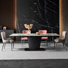 Sleek Metal And Extendable Marble Dining Set / Lixra