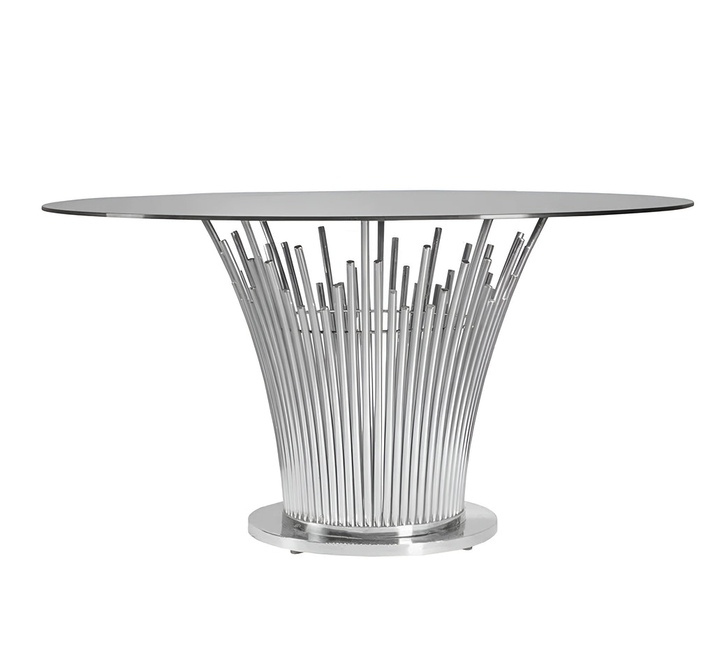 Stainless Steel Construct Glass Dining Table / Lixra